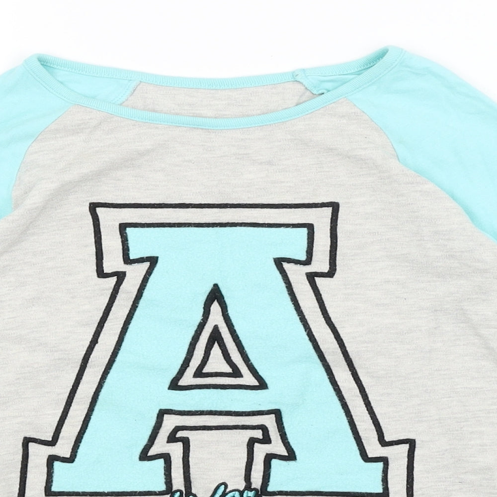 George Girls Grey   Basic T-Shirt Size 11-12 Years  - A is for Amazing
