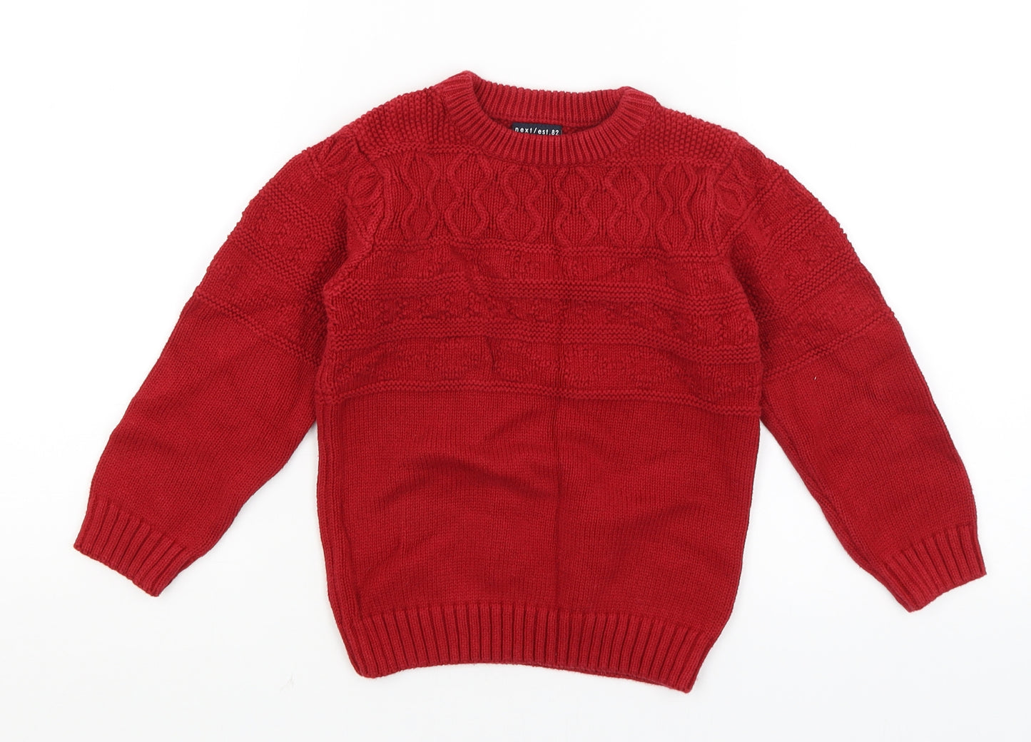 NEXT Boys Red   Pullover Jumper Size 5 Years