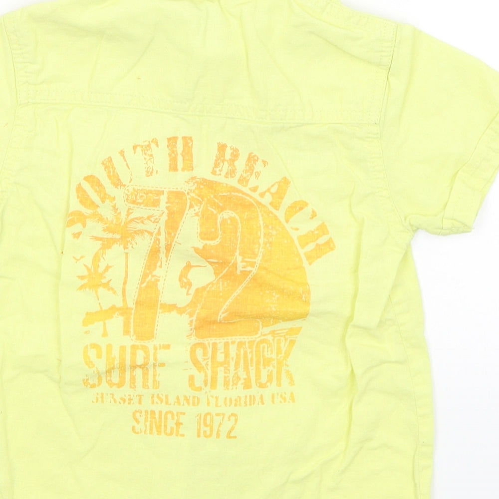 Rebel Boys Yellow   Basic Button-Up Size 4-5 Years  - Surf Shack