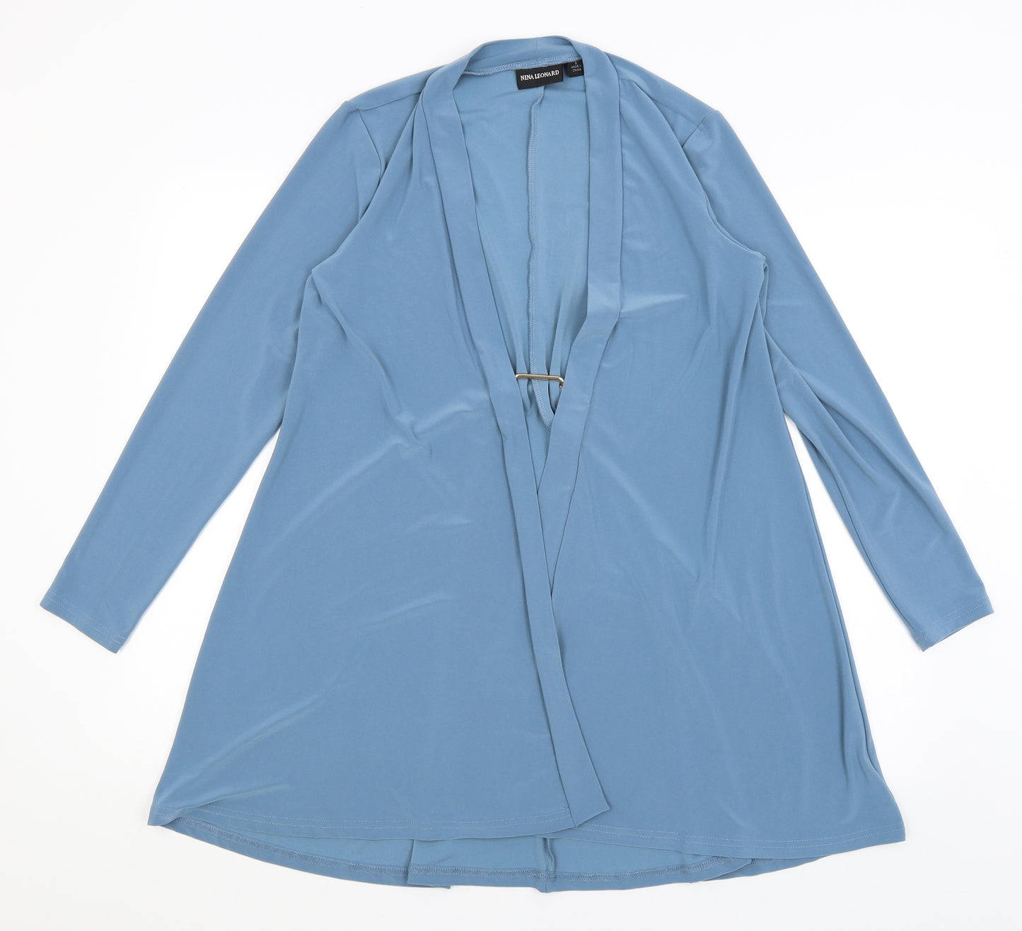 Nina Leonard Womens Blue   Wrap Jumper Size S