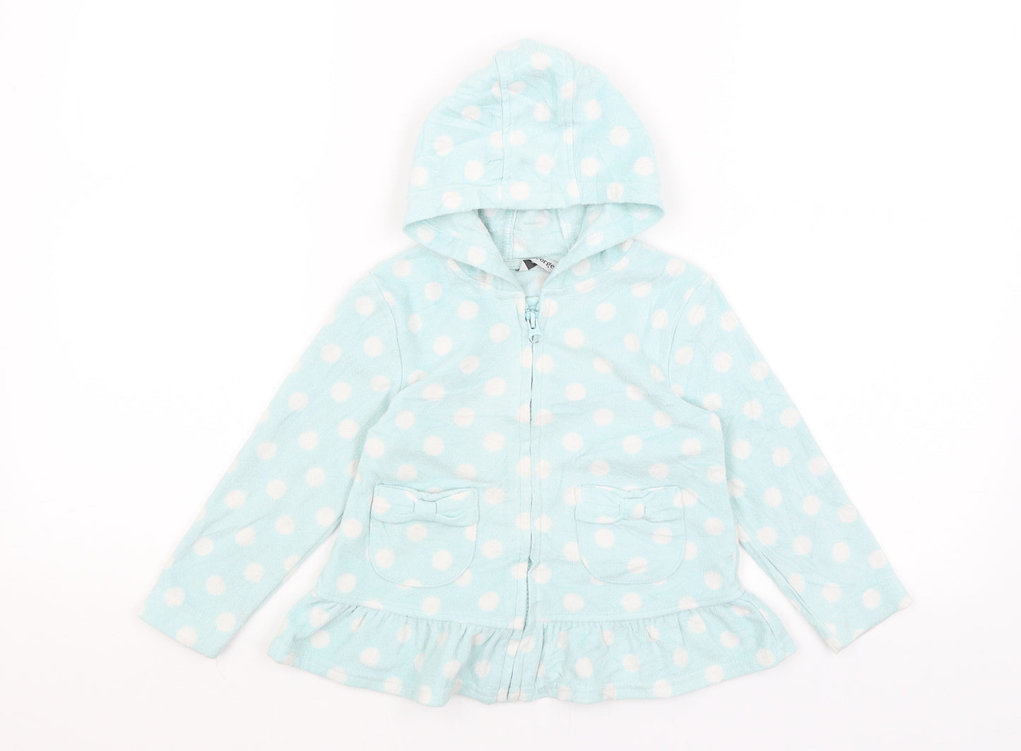 George Girls Blue Polka Dot  Full Zip Hoodie Size 2-3 Years