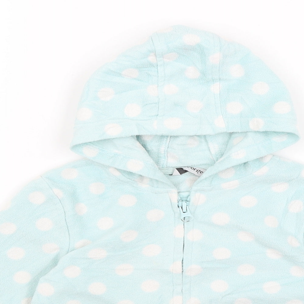 George Girls Blue Polka Dot  Full Zip Hoodie Size 2-3 Years