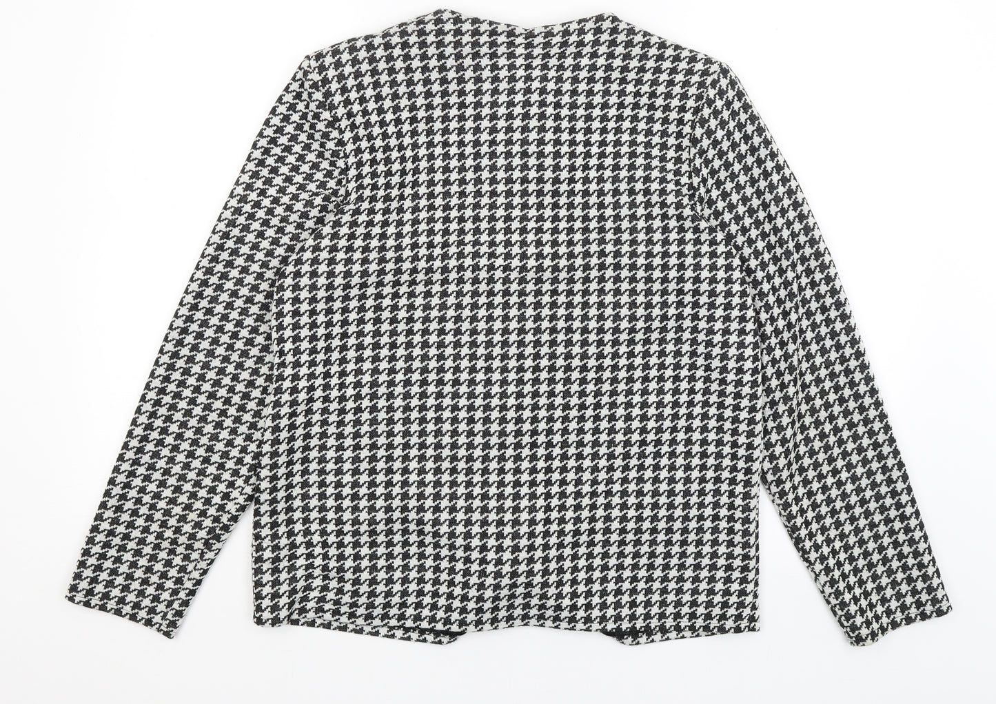 Bonmarche Womens Black Houndstooth  Jacket Blazer Size 12