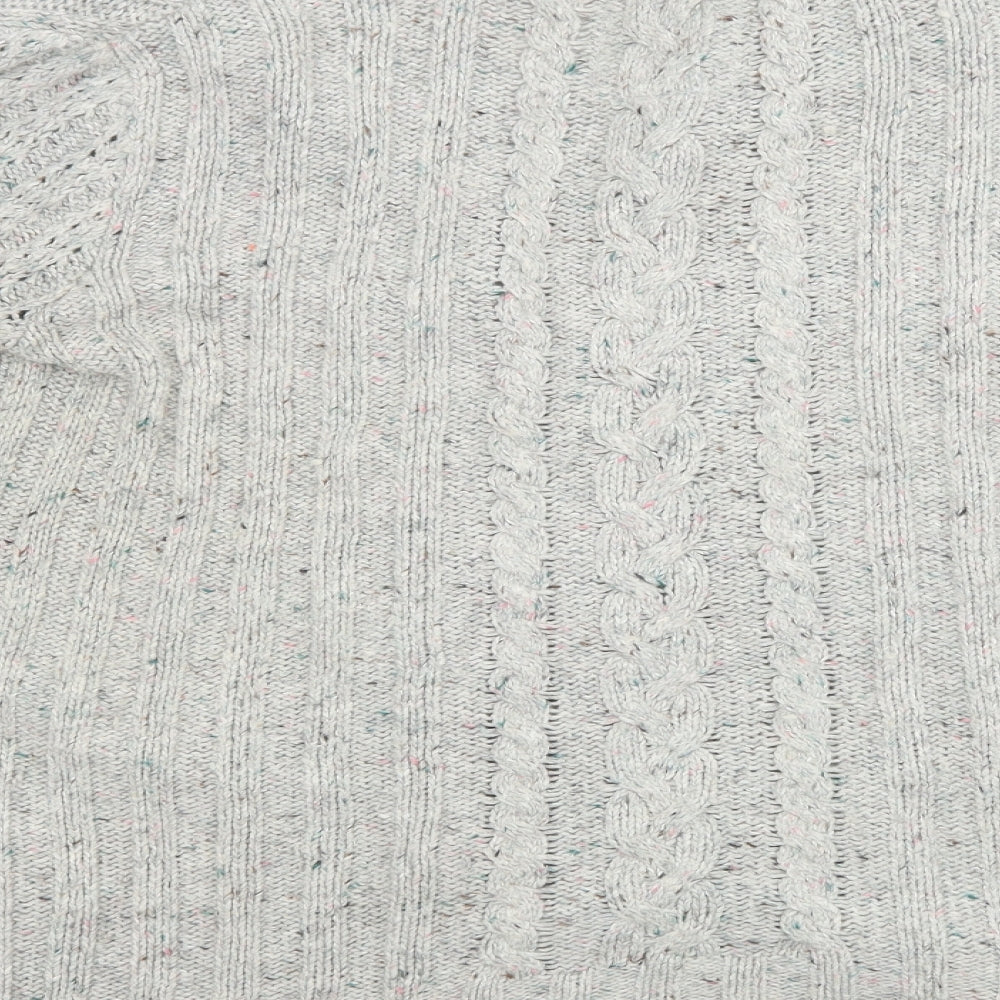 Falmer Womens Grey Geometric Knit Cardigan Jumper Size 14