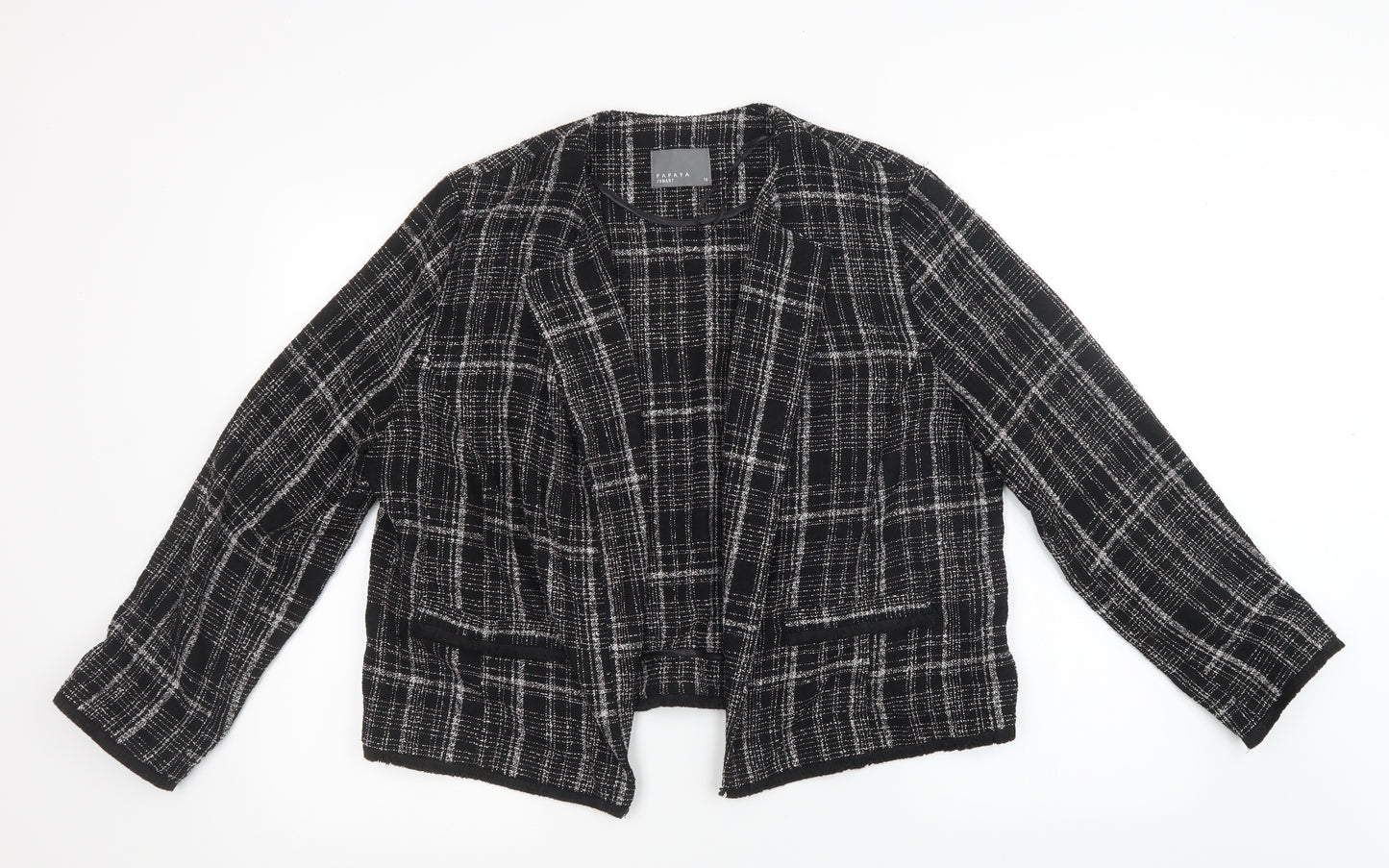 Matalan Womens Black Check  Jacket Blazer Size 16
