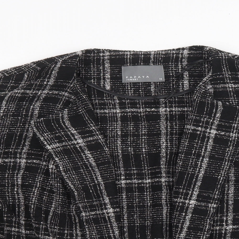 Matalan Womens Black Check  Jacket Blazer Size 16
