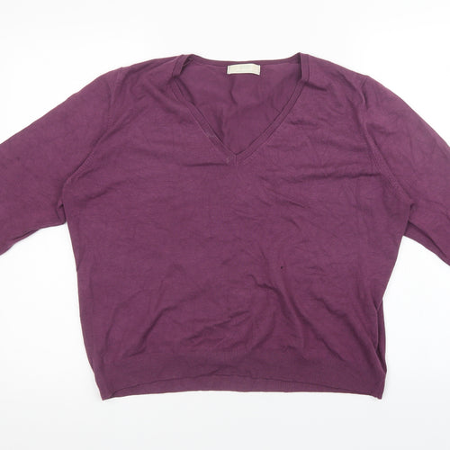 Marks and Spencer Womens Purple  Knit Pullover Sweatshirt Size 22  - with stretch