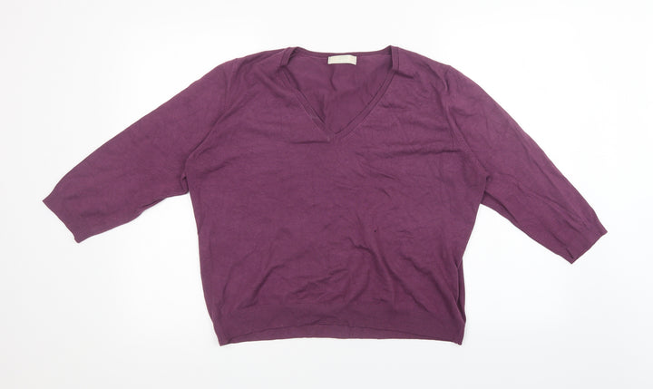 Marks and Spencer Womens Purple Knit Pullover Sweatshirt Size 22 - with stretch