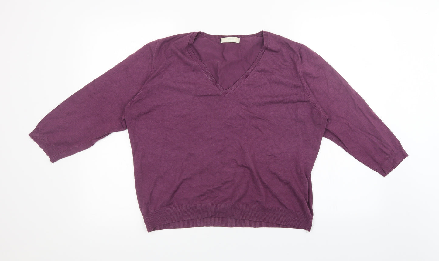 Marks and Spencer Womens Purple  Knit Pullover Sweatshirt Size 22  - with stretch