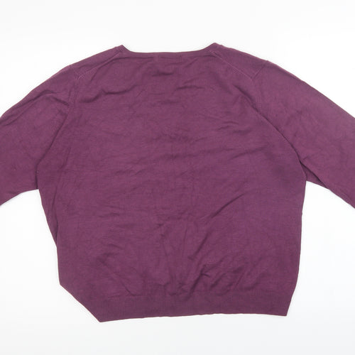 Marks and Spencer Womens Purple  Knit Pullover Sweatshirt Size 22  - with stretch