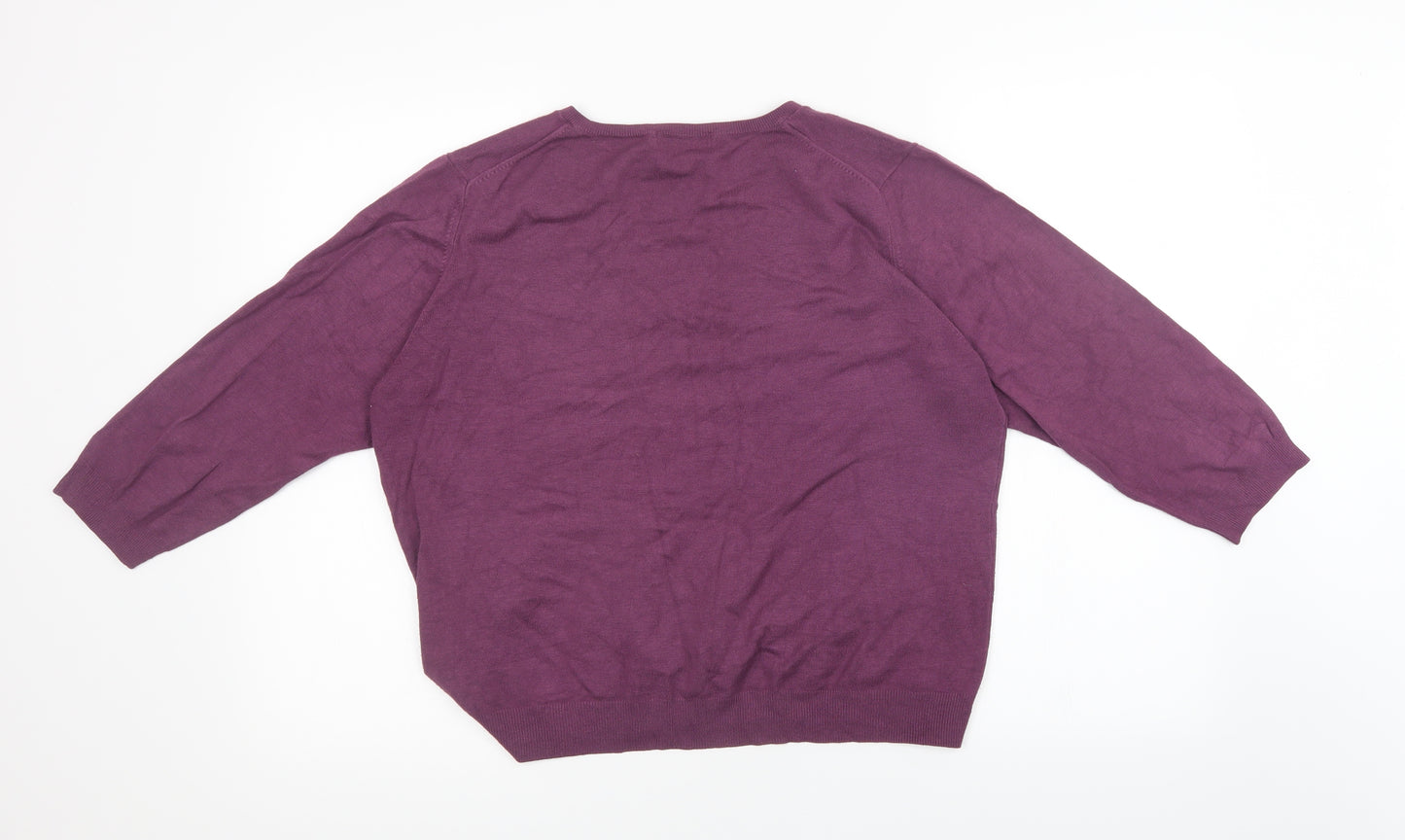Marks and Spencer Womens Purple  Knit Pullover Sweatshirt Size 22  - with stretch