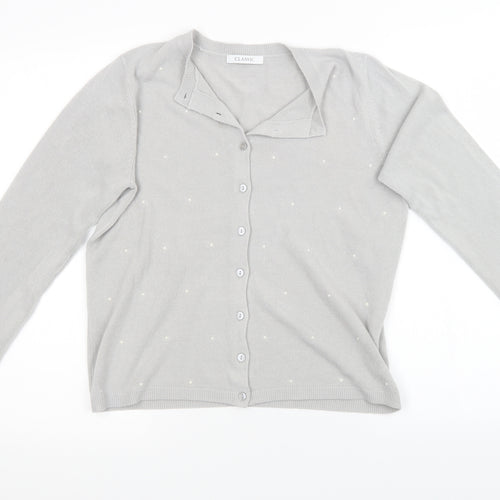 Marks and Spencer Womens Grey  Knit Cardigan Jumper Size 10