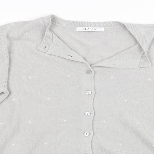 Marks and Spencer Womens Grey  Knit Cardigan Jumper Size 10
