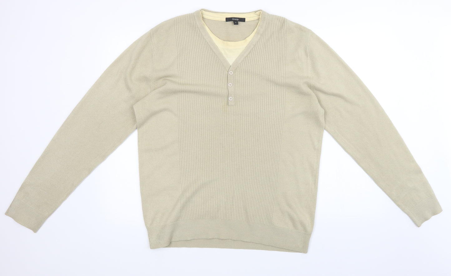 George Mens Beige  Knit Pullover Sweatshirt Size M
