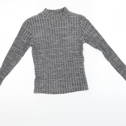 Miss Selfridge Womens Grey  Knit Pullover Sweatshirt Size 8