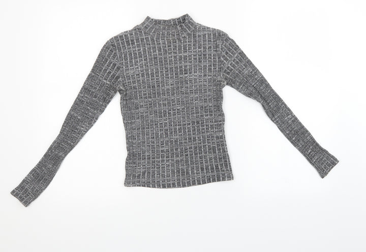 Miss Selfridge Womens Grey Knit Pullover Sweatshirt Size 8