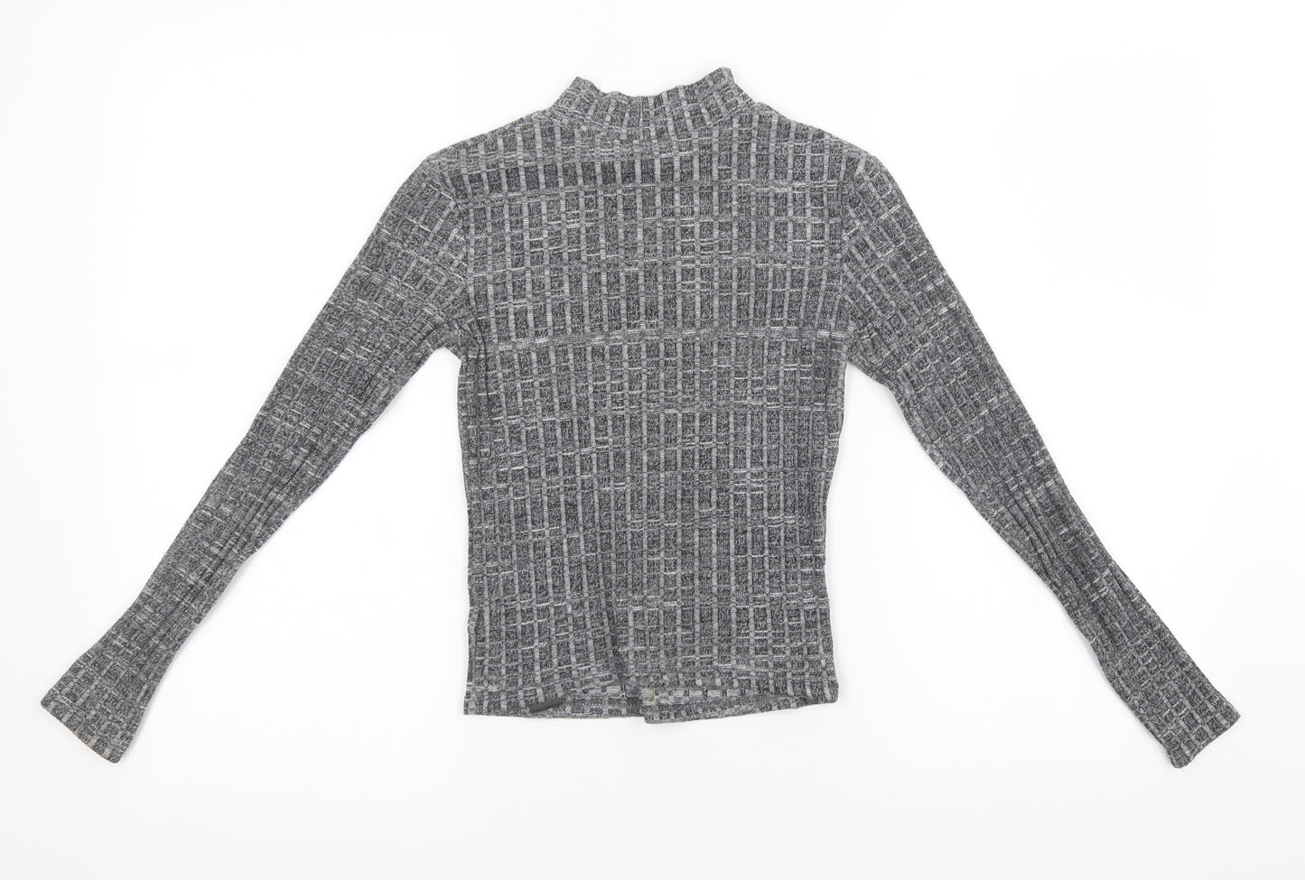 Miss Selfridge Womens Grey  Knit Pullover Sweatshirt Size 8