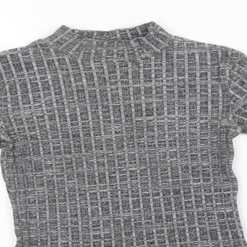 Miss Selfridge Womens Grey  Knit Pullover Sweatshirt Size 8
