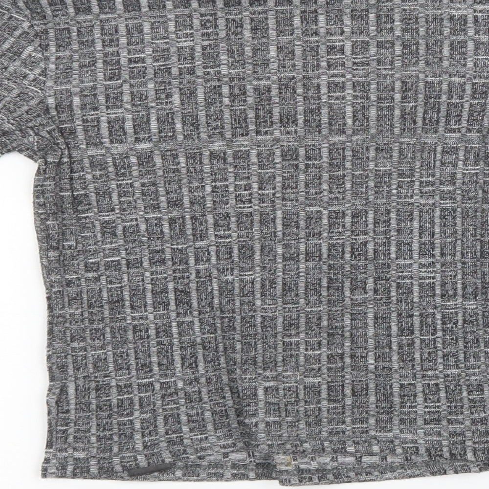 Miss Selfridge Womens Grey  Knit Pullover Sweatshirt Size 8