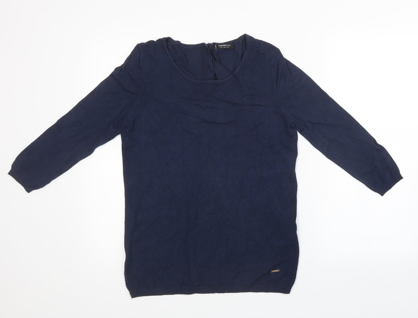 Mango Womens Blue  Knit Pullover Sweatshirt Size L