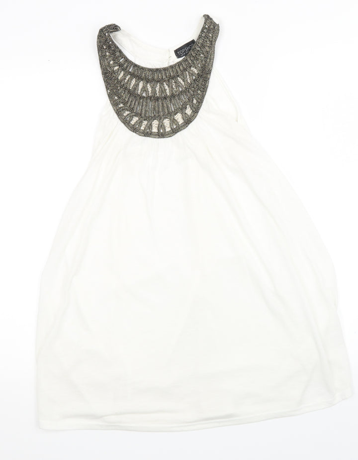 Topshop Womens White   Basic Tank Size 8