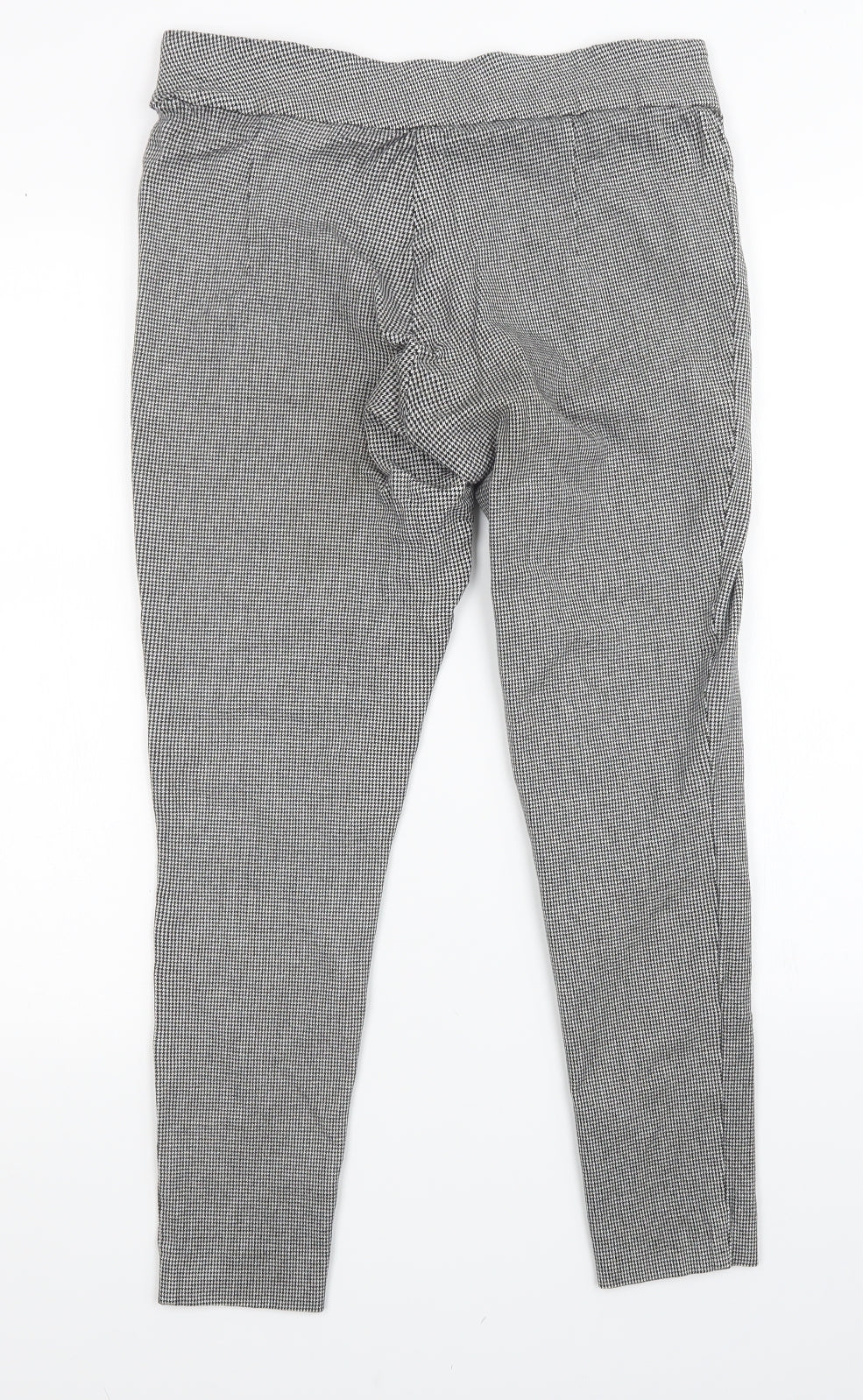 H&M Womens White Check  Trousers  Size 10 L28 in