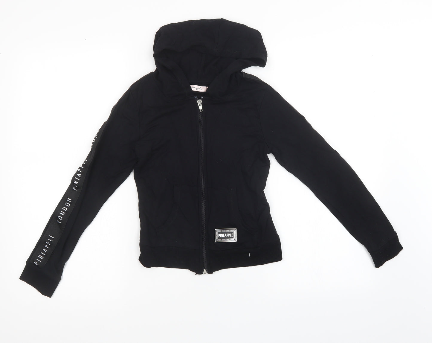Pineapple Girls Black  Knit Full Zip Hoodie Size 9-10 Years