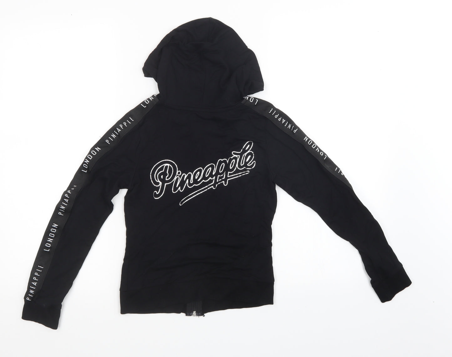 Pineapple Girls Black  Knit Full Zip Hoodie Size 9-10 Years