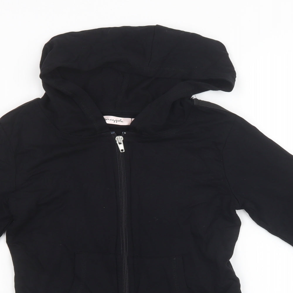 Pineapple Girls Black  Knit Full Zip Hoodie Size 9-10 Years