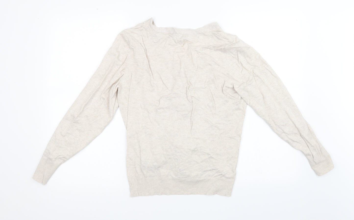 M&Co Womens White  Knit Cardigan Jumper Size 14