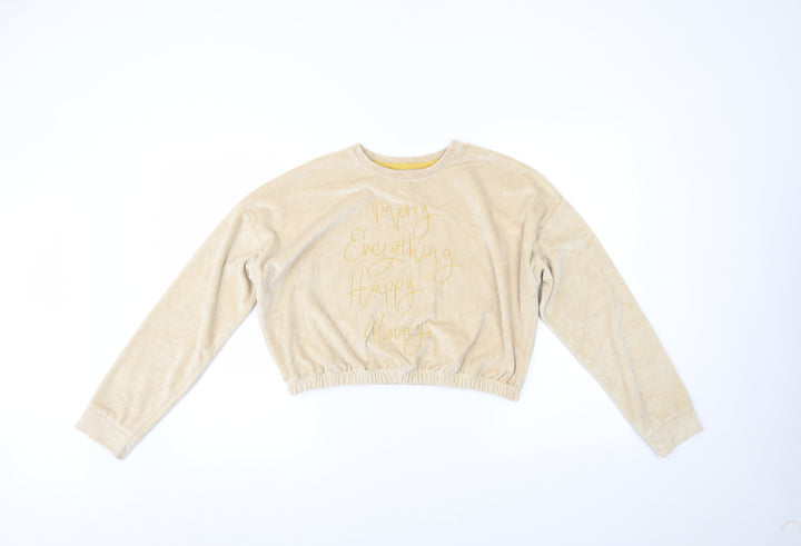 George Girls Beige Top Pyjama Top Size 13-14 Years - CHRISTMAS