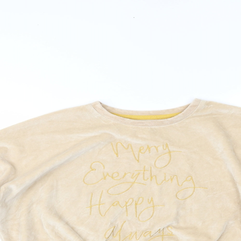 George Girls Beige   Top Pyjama Top Size 13-14 Years  - CHRISTMAS
