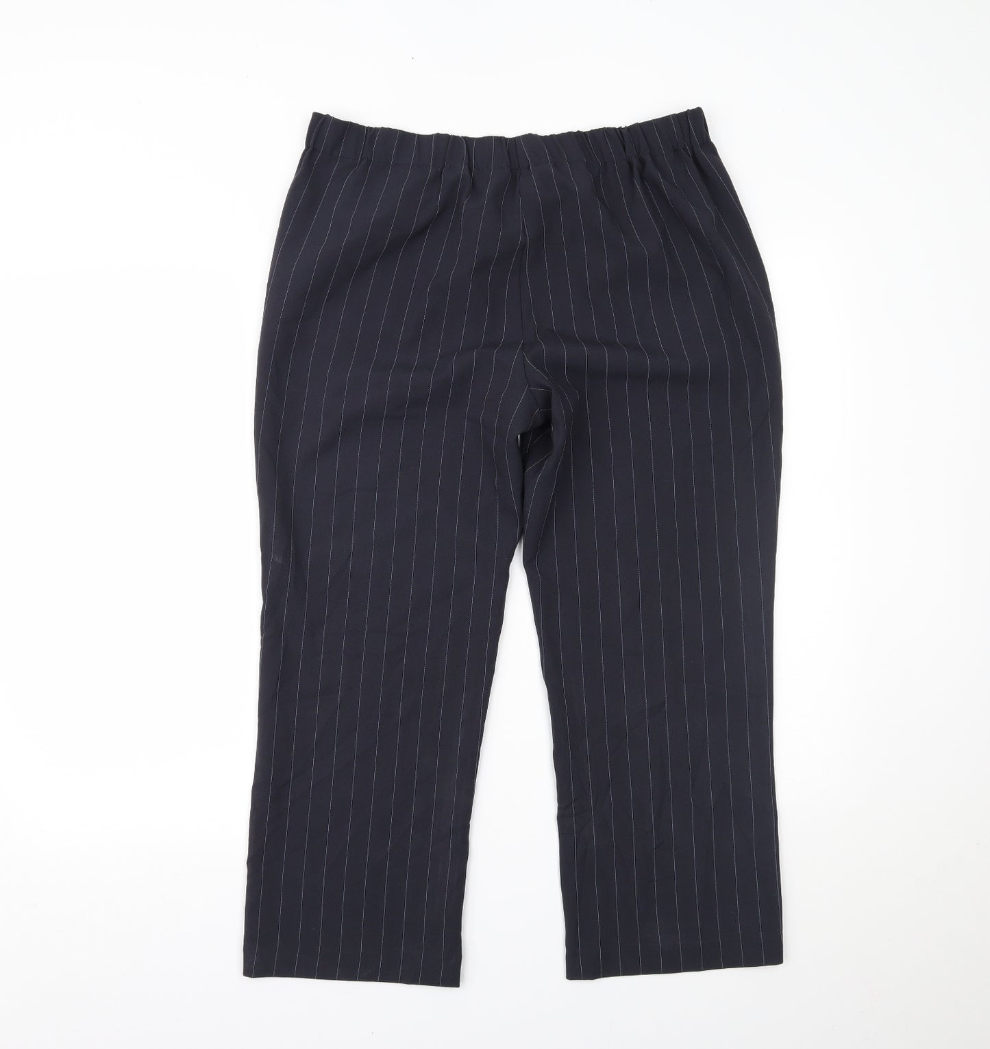 Bonmarché Womens Blue Striped  Trousers  Size 14 L21 in