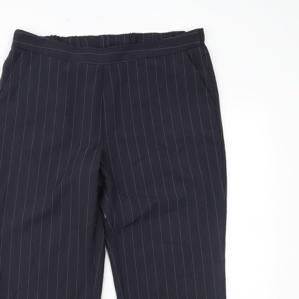 Bonmarché Womens Blue Striped  Trousers  Size 14 L21 in