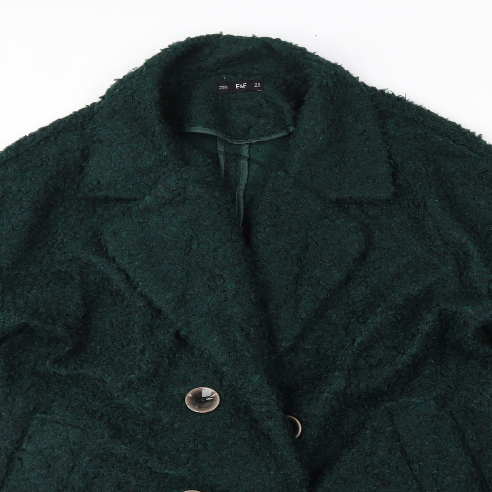 F&F Womens Green   Overcoat Coat Size 14