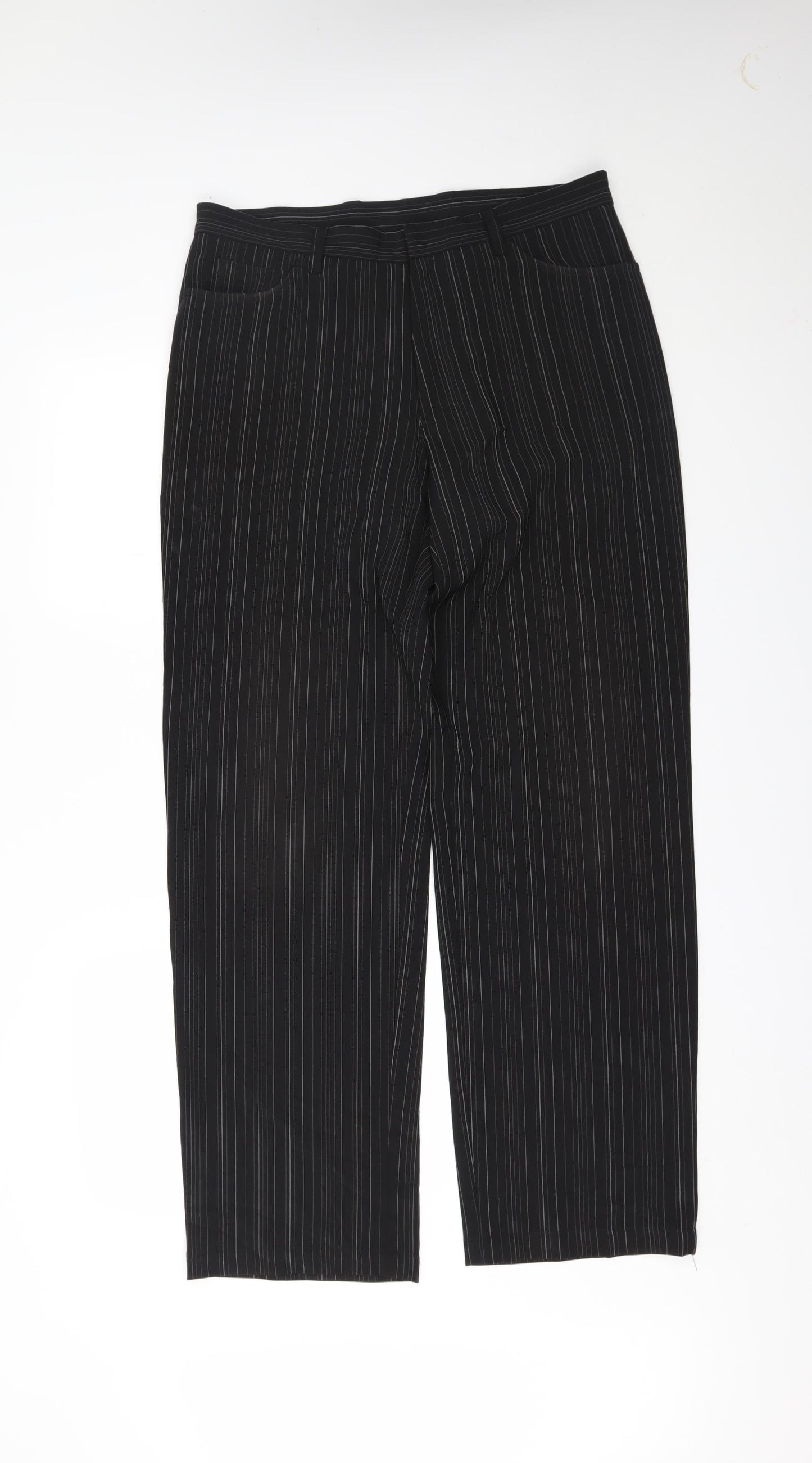 Arcadia Mens Black Striped  Trousers  Size 34 L32 in