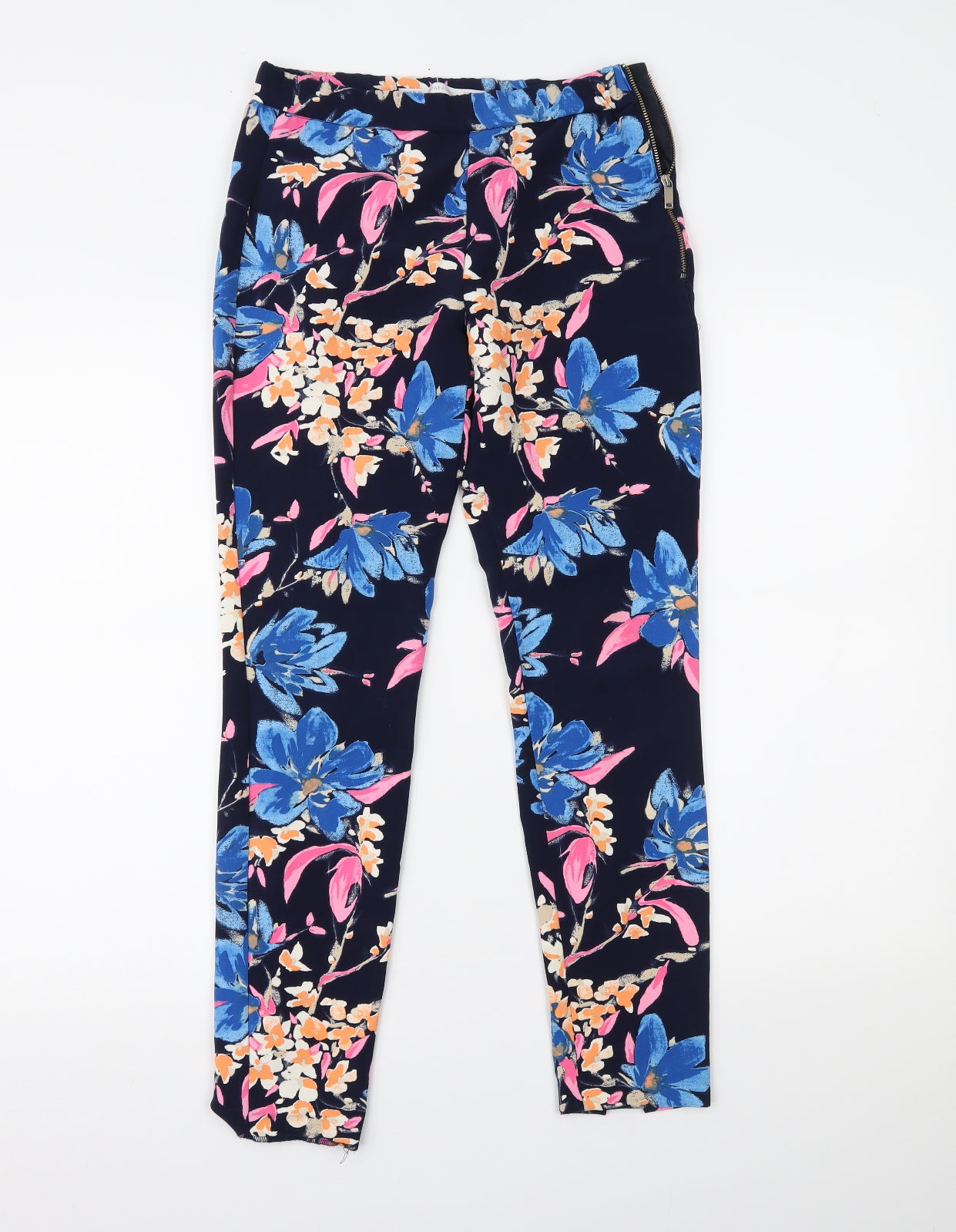 Zara Womens Multicoloured Floral   Trousers Size XS L25 in