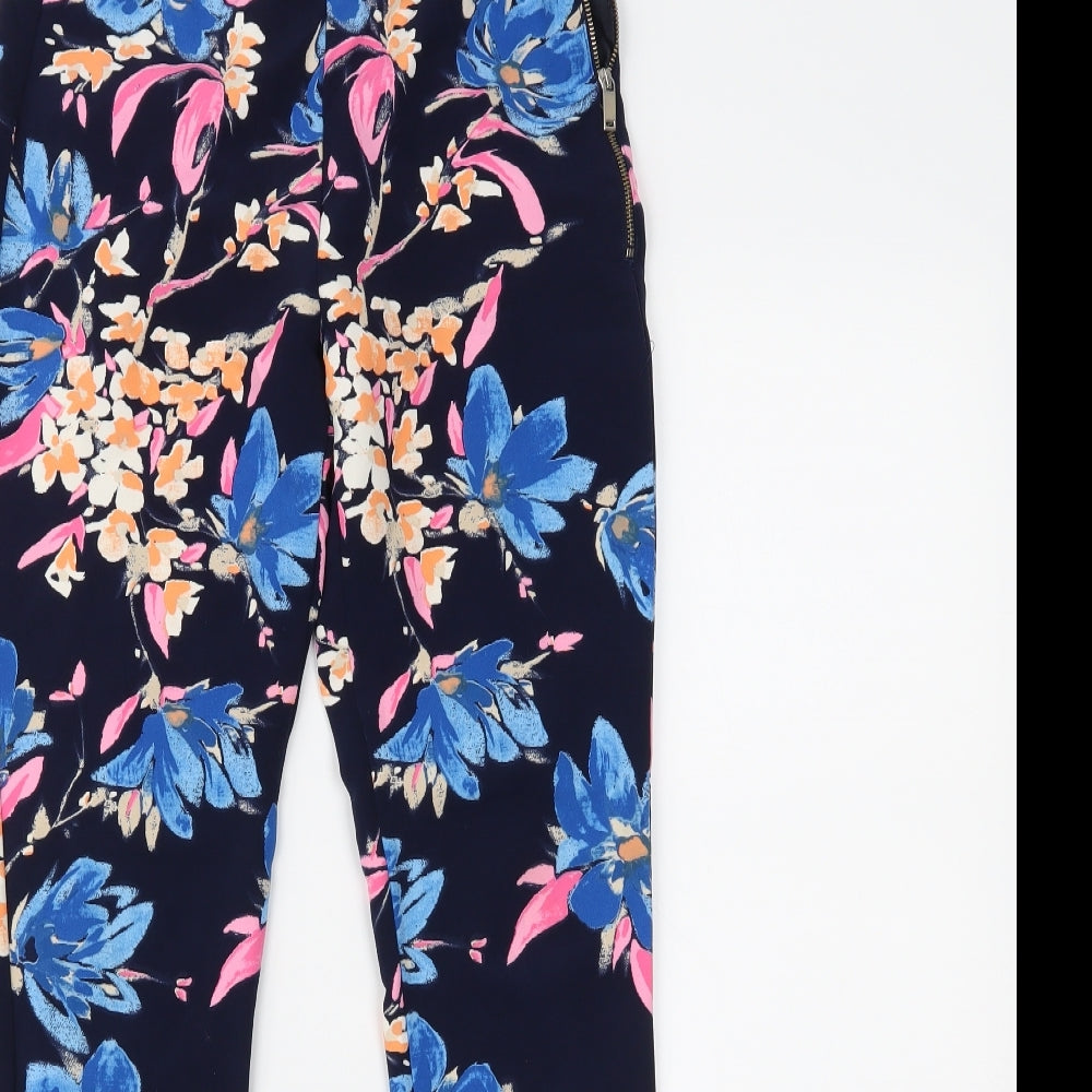 Zara Womens Multicoloured Floral   Trousers Size XS L25 in
