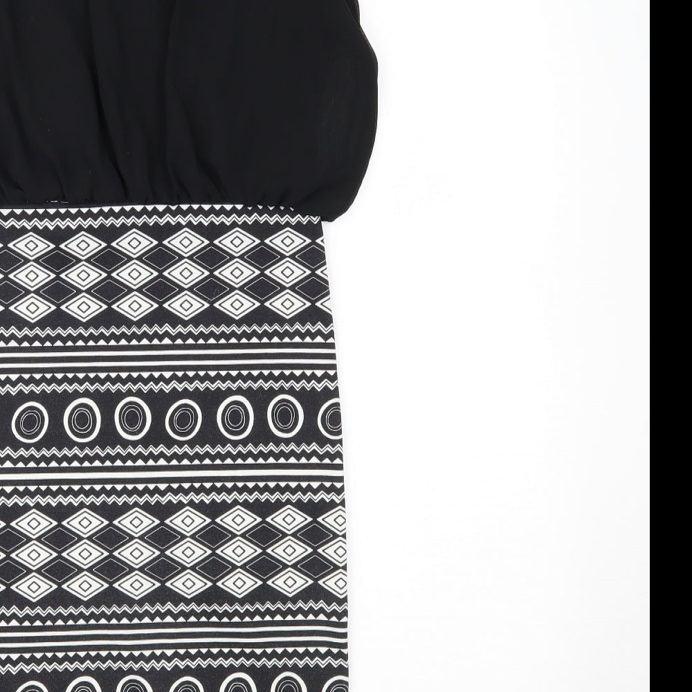 KIAH Womens Black Geometric  Mini  Size 8