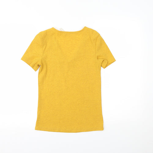 Vera & Lucy Womens Yellow   Basic T-Shirt Size M
