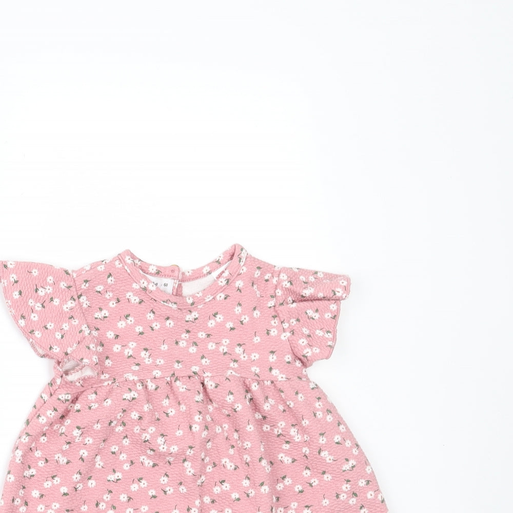Zara Boys Pink Floral  Fit & Flare  Size 3-6 Months