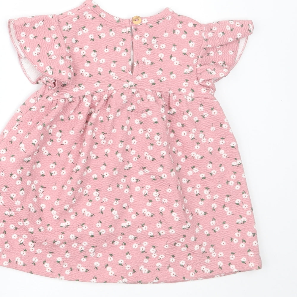 Zara Boys Pink Floral  Fit & Flare  Size 3-6 Months