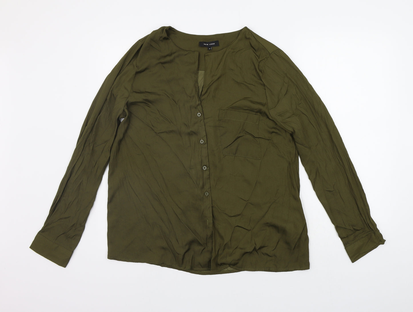 New Look Womens Green   Basic Button-Up Size 16