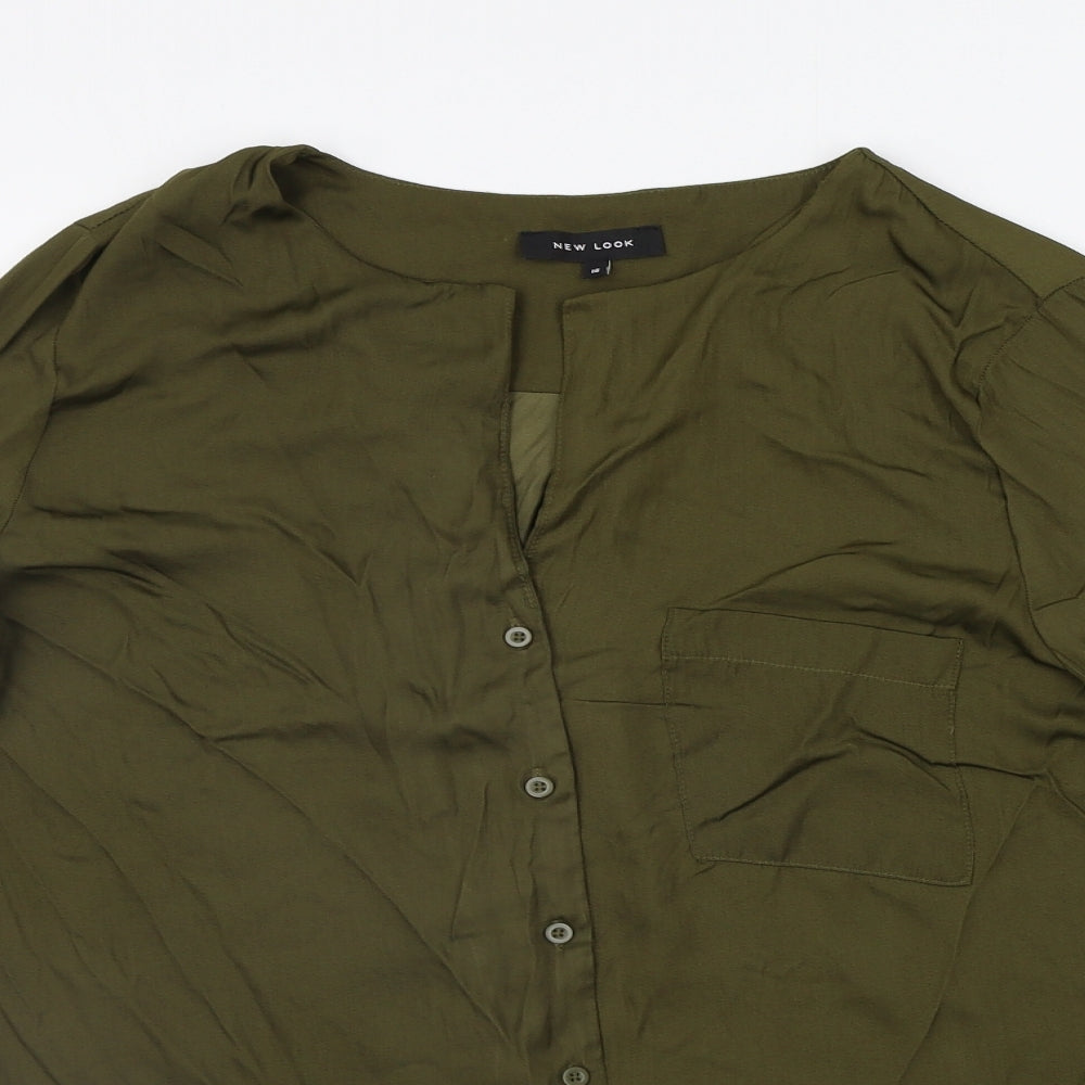 New Look Womens Green   Basic Button-Up Size 16