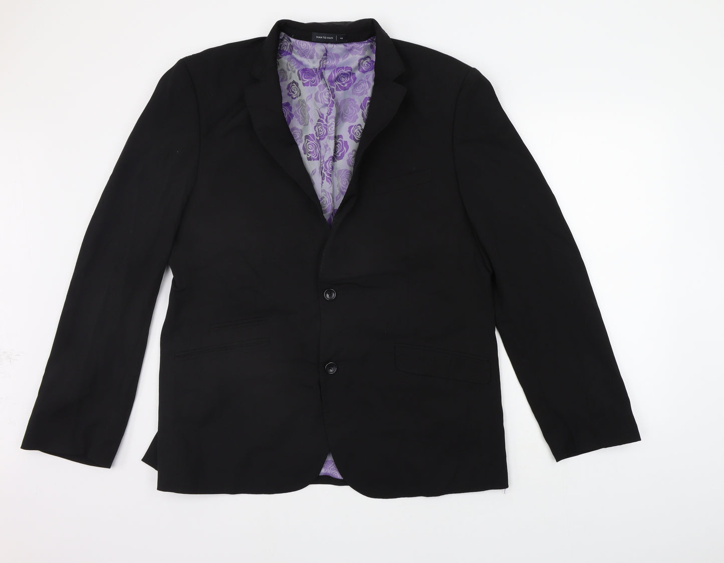 Man to Man Mens Black   Jacket Suit Jacket Size S