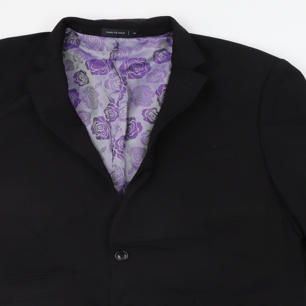 Man to Man Mens Black   Jacket Suit Jacket Size S
