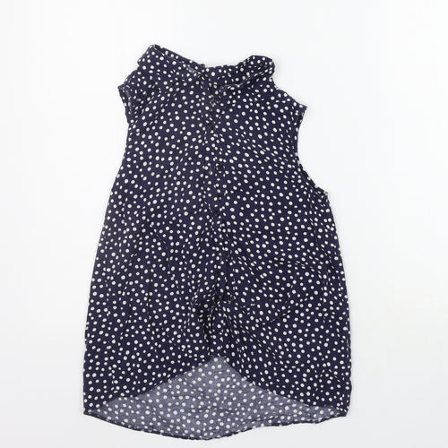 Nutmeg Girls Blue Polka Dot  Basic Button-Up Size 10-11 Years