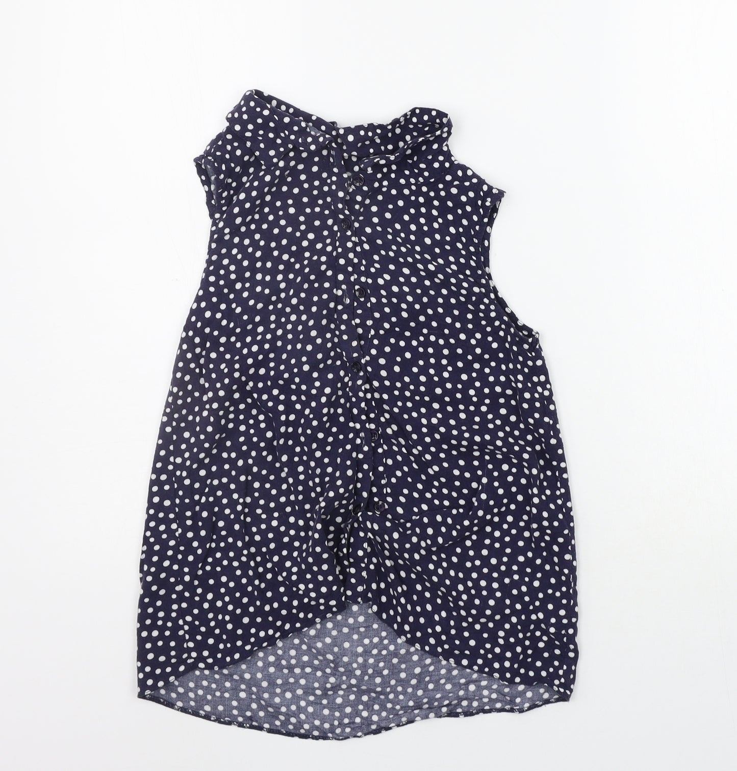 Nutmeg Girls Blue Polka Dot  Basic Button-Up Size 10-11 Years