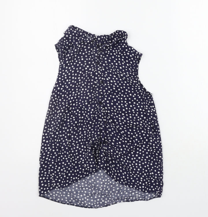 Nutmeg Girls Blue Polka Dot  Basic Button-Up Size 10-11 Years
