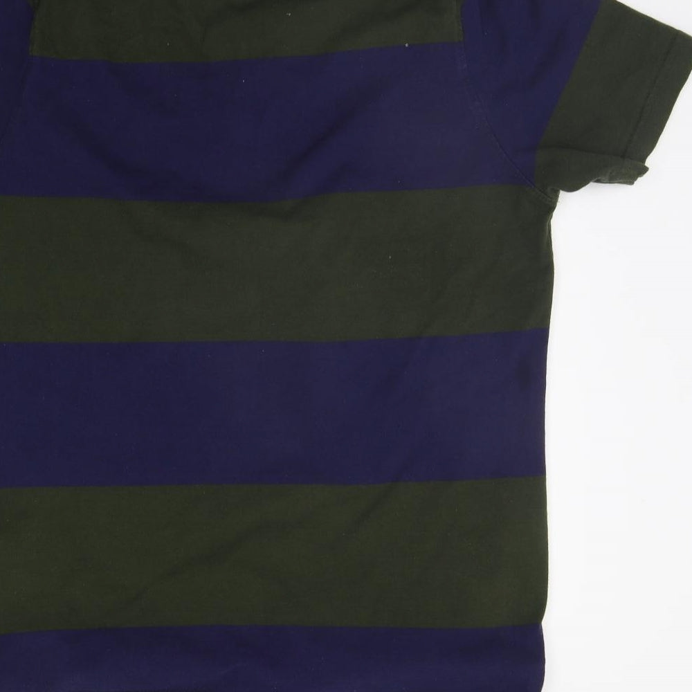 Racing Green Mens Green Striped   Polo Size S